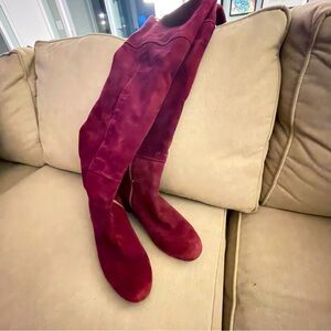 Taryn Rose Catherine over the knee suede boot.